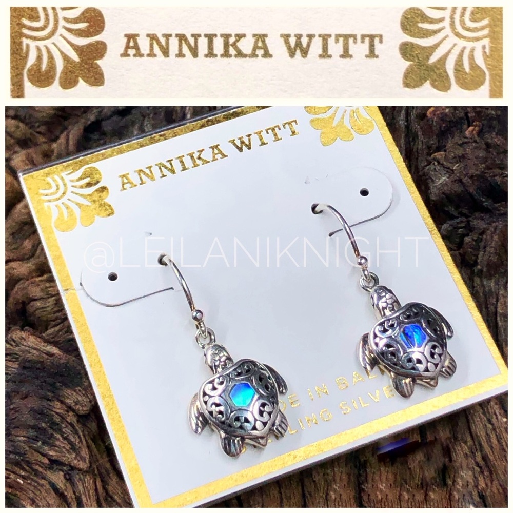 Annika Witt Sterling Silver & Genuine Mother of Pearl Filigree Turtle Earrings